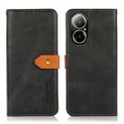 For Realme C67 4G KHAZNEH Dual-color Cowhide Texture Flip Leather Phone Case(Black) - 1