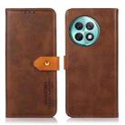 For OnePlus Ace 2 Pro KHAZNEH Dual-color Cowhide Texture Flip Leather Phone Case(Brown) - 1