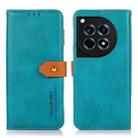 For OnePlus 12R / Ace 3 KHAZNEH Dual-color Cowhide Texture Flip Leather Phone Case(Blue) - 1