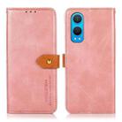 For OnePlus Nord CE4 Lite KHAZNEH Dual-color Cowhide Texture Flip Leather Phone Case(Rose Gold) - 1