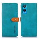 For OnePlus Nord CE4 Lite KHAZNEH Dual-color Cowhide Texture Flip Leather Phone Case(Blue) - 1