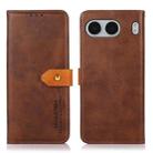 For OnePlus Nord 4 KHAZNEH Dual-color Cowhide Texture Flip Leather Phone Case(Brown) - 1