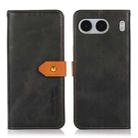 For OnePlus Nord 4 KHAZNEH Dual-color Cowhide Texture Flip Leather Phone Case(Black) - 1