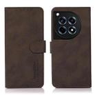 For OnePlus 12R / Ace 3 KHAZNEH Matte Texture Leather Phone Case(Brown) - 1