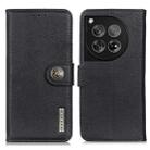 For OnePlus 12 KHAZNEH Cowhide Texture Flip Leather Phone Case(Black) - 1