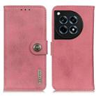 For OnePlus 12R/Ace 3 KHAZNEH Cowhide Texture Flip Leather Phone Case(Pink) - 1