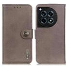 For OnePlus 12R/Ace 3 KHAZNEH Cowhide Texture Flip Leather Phone Case(Khaki) - 1