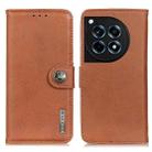 For OnePlus 12R/Ace 3 KHAZNEH Cowhide Texture Flip Leather Phone Case(Brown) - 1