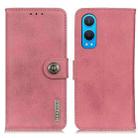 For OnePlus Nord CE4 Lite KHAZNEH Cowhide Texture Flip Leather Phone Case(Pink) - 1