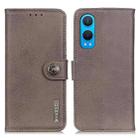 For OnePlus Nord CE4 Lite KHAZNEH Cowhide Texture Flip Leather Phone Case(Khaki) - 1