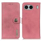 For OnePlus Nord 4 KHAZNEH Cowhide Texture Flip Leather Phone Case(Pink) - 1