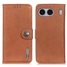 For OnePlus Nord 4 KHAZNEH Cowhide Texture Flip Leather Phone Case(Brown) - 1