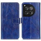 For OnePlus 12 Retro Crazy Horse Texture Leather Phone Case(Blue) - 1