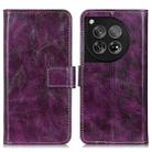 For OnePlus 12 Retro Crazy Horse Texture Leather Phone Case(Purple) - 1