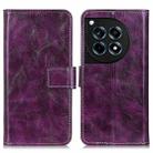For OnePlus 12R/Ace 3 Retro Crazy Horse Texture Leather Phone Case(Purple) - 1