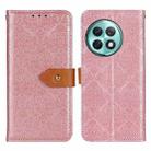 For OnePlus Ace 2 Pro European Floral Embossed Flip Leather Phone Case(Pink) - 1