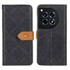 For OnePlus 12R/Ace 3 European Floral Embossed Flip Leather Phone Case(Black) - 1