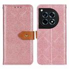 For OnePlus 12R/Ace 3 European Floral Embossed Flip Leather Phone Case(Pink) - 1