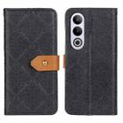 For OnePlus Nord CE4 5G / K12 5G European Floral Embossed Flip Leather Phone Case(Black) - 1