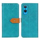 For OnePlus Nord CE4 Lite European Floral Embossed Flip Leather Phone Case(Blue) - 1