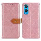 For OnePlus Nord CE4 Lite European Floral Embossed Flip Leather Phone Case(Pink) - 1