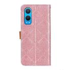 For OnePlus Nord CE4 Lite European Floral Embossed Flip Leather Phone Case(Pink) - 3