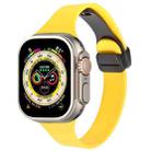 For Apple Watch Ultra 49mm Magnetic Buckle Slim Silicone Watch Band(Yellow) - 1