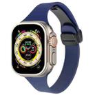 For Apple Watch Ultra 49mm Magnetic Buckle Slim Silicone Watch Band(Midnight Blue) - 1