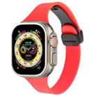 For Apple Watch Ultra 49mm Magnetic Buckle Slim Silicone Watch Band(Red) - 1