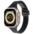 For Apple Watch Ultra 49mm Magnetic Buckle Slim Silicone Watch Band(Black) - 1