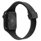 For Apple Watch Ultra 49mm Magnetic Buckle Slim Silicone Watch Band(Black) - 4