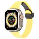 For Apple Watch Ultra 49mm Magnetic Buckle Slim Silicone Watch Band(Light Yellow) - 1