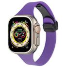 For Apple Watch Ultra 49mm Magnetic Buckle Slim Silicone Watch Band(Dark Purple) - 1