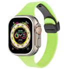 For Apple Watch Ultra 49mm Magnetic Buckle Slim Silicone Watch Band(Green) - 1