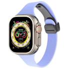 For Apple Watch Ultra 49mm Magnetic Buckle Slim Silicone Watch Band(Light Purple) - 1