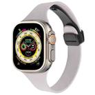 For Apple Watch Ultra 49mm Magnetic Buckle Slim Silicone Watch Band(Rock Grey) - 1