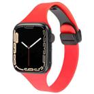 For Apple Watch 8 41mm Magnetic Buckle Slim Silicone Watch Band(Red) - 1