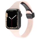 For Apple Watch 8 45mm  Magnetic Buckle Slim Silicone Watch Band(Pink) - 1