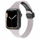 For Apple Watch 8 45mm  Magnetic Buckle Slim Silicone Watch Band(Rock Grey) - 1