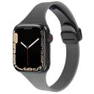For Apple Watch Series 8 45mm  Magnetic Buckle Slim Silicone Watch Band(Army Green) - 1