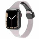For Apple Watch 7 41mm Magnetic Buckle Slim Silicone Watch Band(Rock Grey) - 1