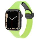 For Apple Watch SE 40mm Magnetic Buckle Slim Silicone Watch Band(Green) - 1