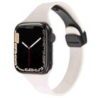 For Apple Watch SE 40mm Magnetic Buckle Slim Silicone Watch Band(Starlight) - 1