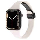 For Apple Watch SE 44mm Magnetic Buckle Slim Silicone Watch Band(Starlight) - 1