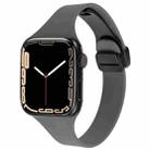 For Apple Watch Series 4 44mm Magnetic Buckle Slim Silicone Watch Band(Starry Grey) - 1