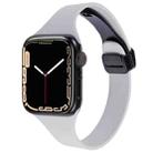 For Apple Watch Series 2 38mm Magnetic Buckle Slim Silicone Watch Band(Light Grey) - 1