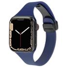 For Apple Watch SE 2023 40mm Magnetic Buckle Slim Silicone Watch Band(Midnight Blue) - 1