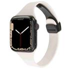 For Apple Watch SE 2023 44mm Magnetic Buckle Slim Silicone Watch Band(Starlight) - 1