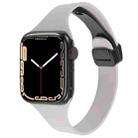 For Apple Watch SE 2023 44mm Magnetic Buckle Slim Silicone Watch Band(Rock Grey) - 1