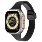 For Apple Watch Ultra 2 49mm Magnetic Buckle Slim Silicone Watch Band(Black) - 1